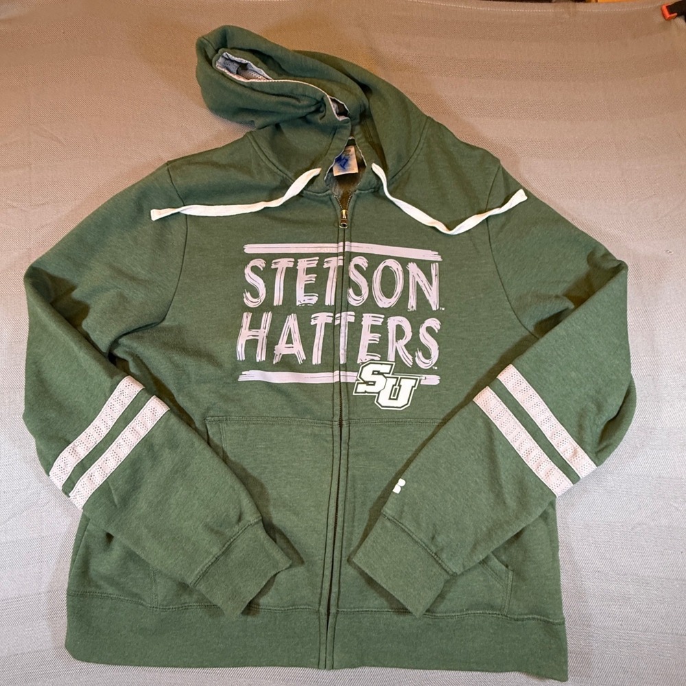 Russell Athletic Stetson Hatters Full Zip Hoodie Green Womens 2XL SU 2585